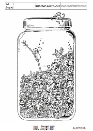 Doodle boyama sayfaları